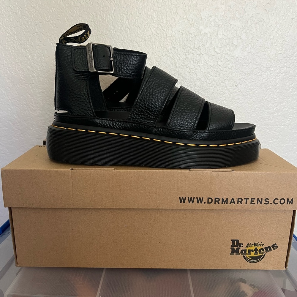 Dr. Martens Black Clarissa II Quad Sandals nwt